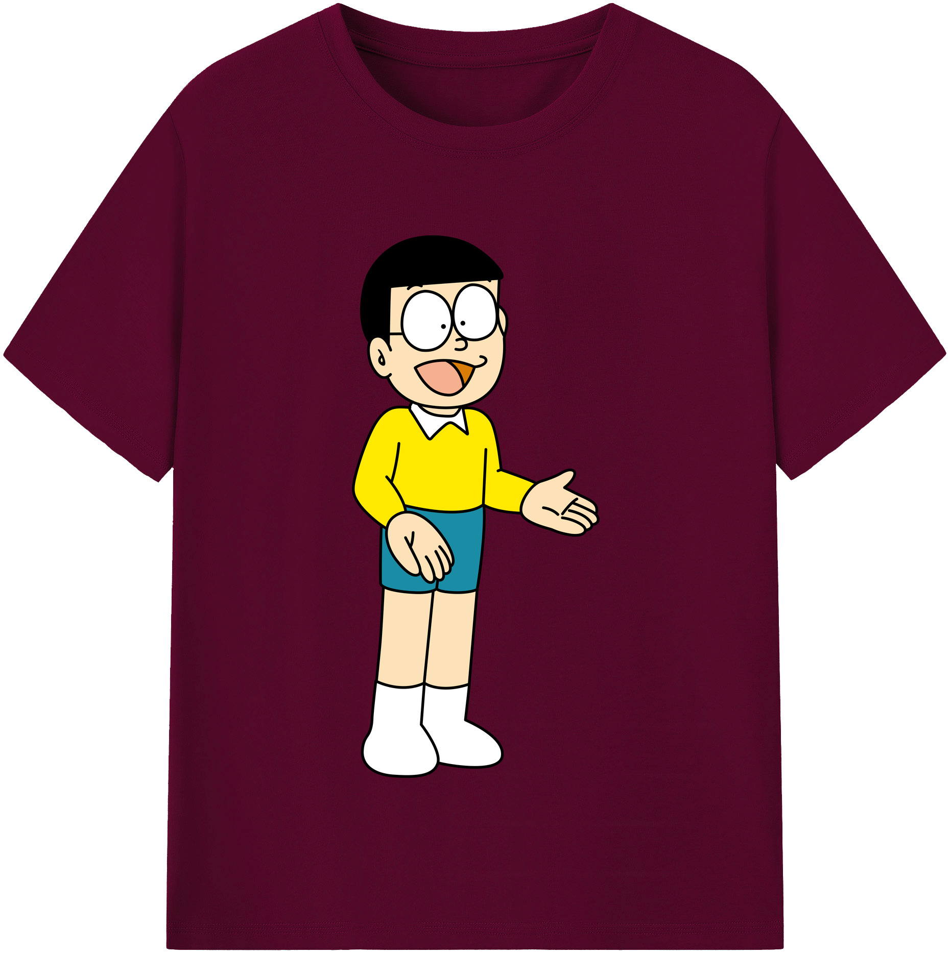 （画像用） ドラえもん 野比 のび太 Doraemon Nobita Nobi レディースカジュアルプリントTシャツ（綿100％）